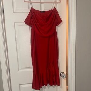 Chic Me Red Draped Dress